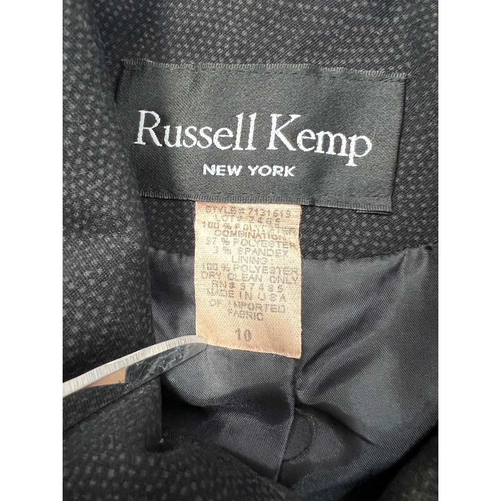 Vintage 90s‎ Russell Kemp New York Black Fringe Textured Jacket Blazer Women 10 - Picture 9 of 11